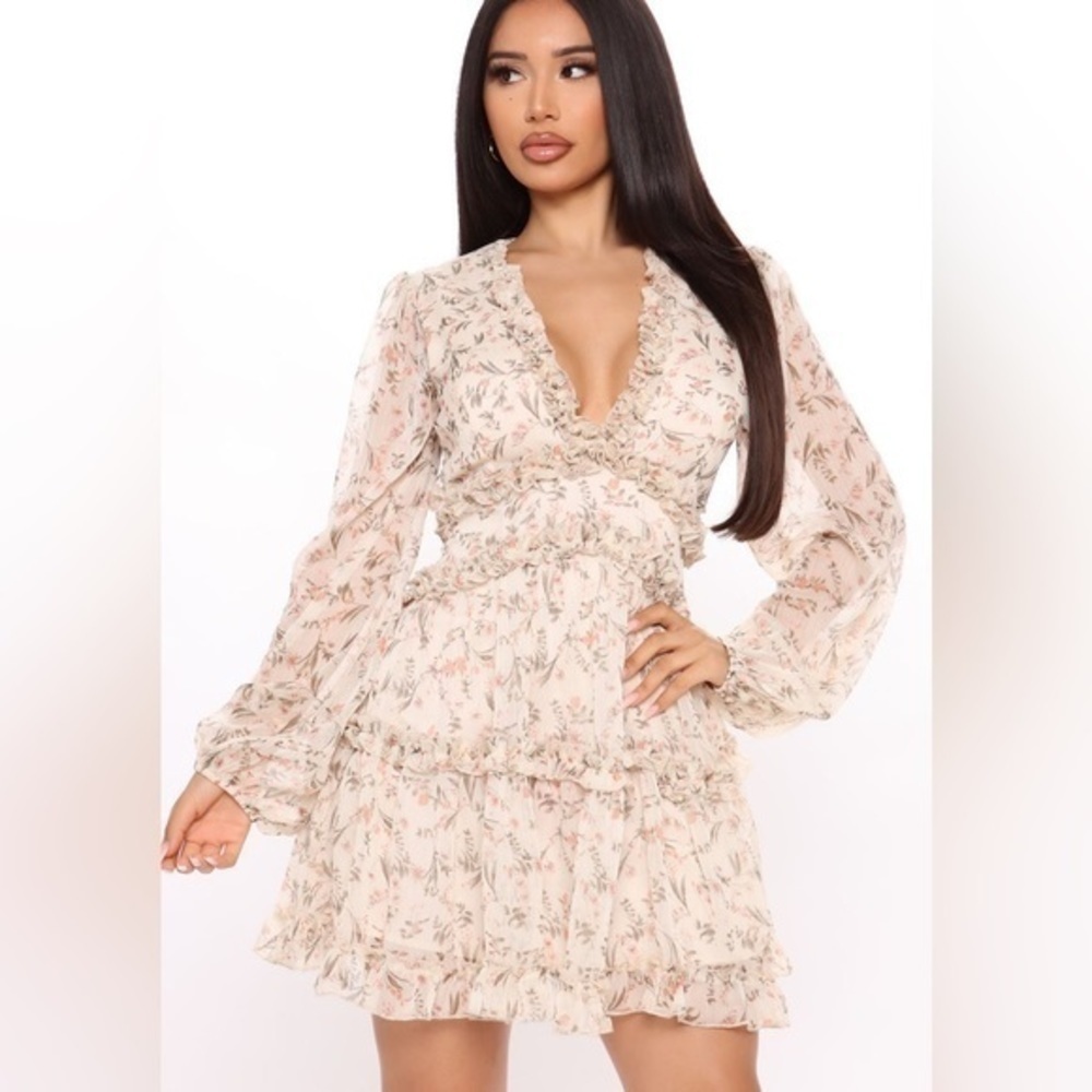 Fashion Nova Summer Date Mini Dress - Ivory/Combo NWT - Picture 14 of 16